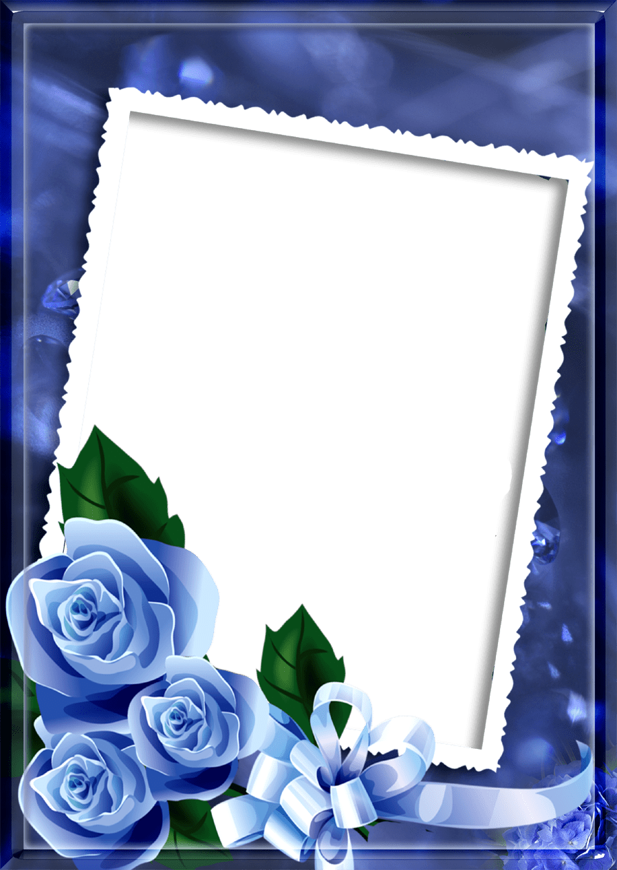 Blue Photo Frame Png (897x1264), Png Download