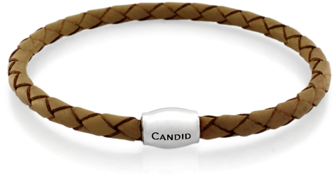 Candid Taupe Plaited Leather Bracelet - Bracelet (600x600), Png Download