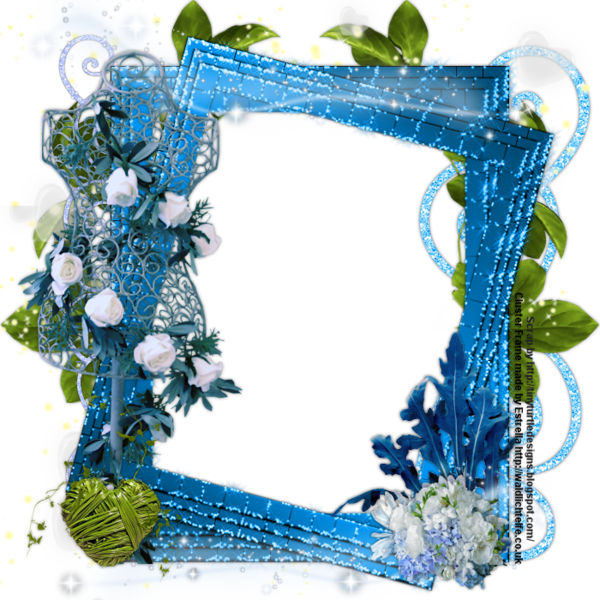 Likes - Auroraangel - Png Blue Flower Frames (600x600), Png Download