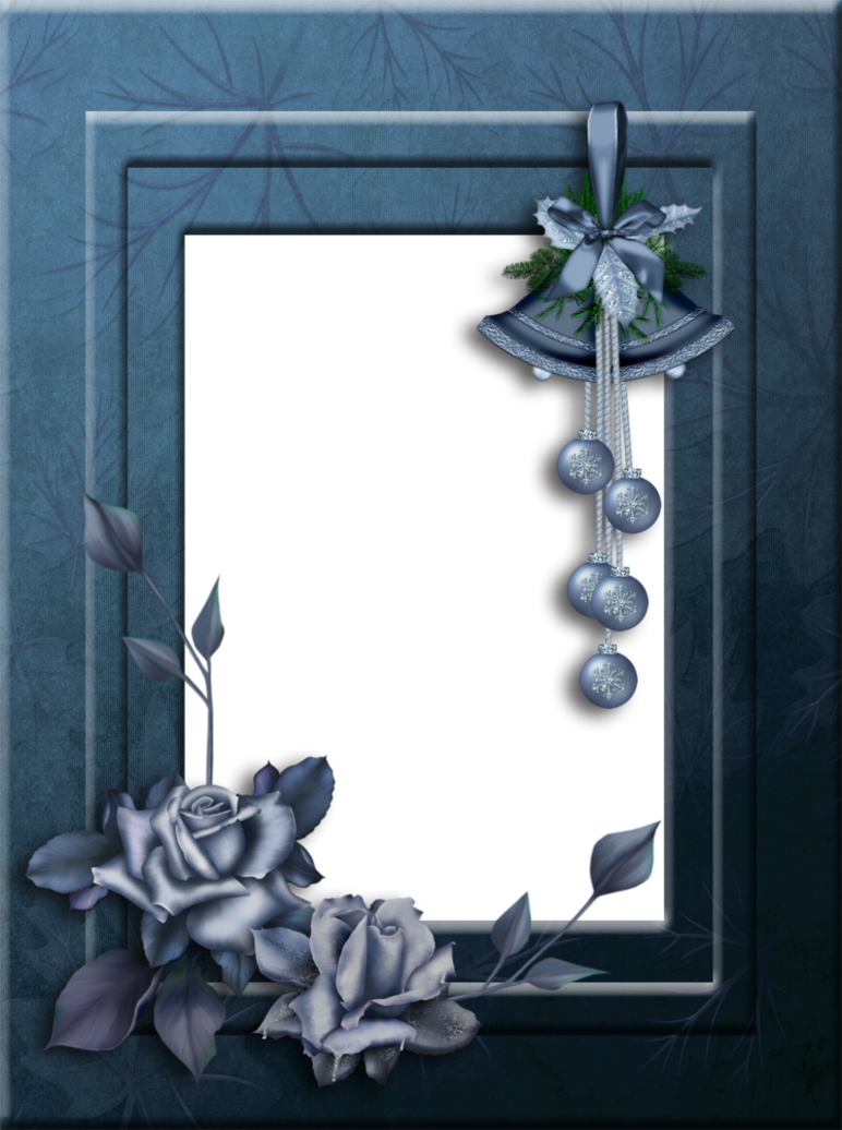 Blue Frame - Marcos Para Fotos De Rosas Azules Png (772x1036), Png Download