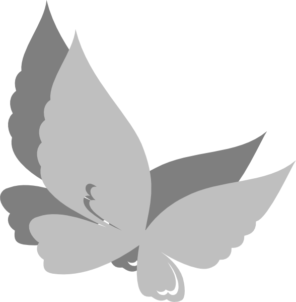 Grey Butterfly Clip Art - Grey Butterfly Clipart (588x598), Png Download