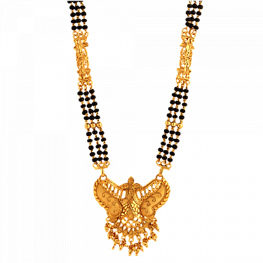 Forever Fashion 22k Gold Plated 24'' Inch Women,s Mangalsutra - Temple Gold Necklace (375x375), Png Download