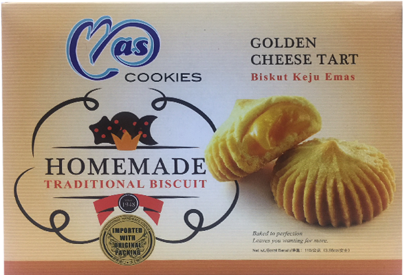 Mas Cookies Golden Cheese Tart 10g X 11 Small Packet - Mas Cookies Homemade Traditional Cookies (600x700), Png Download