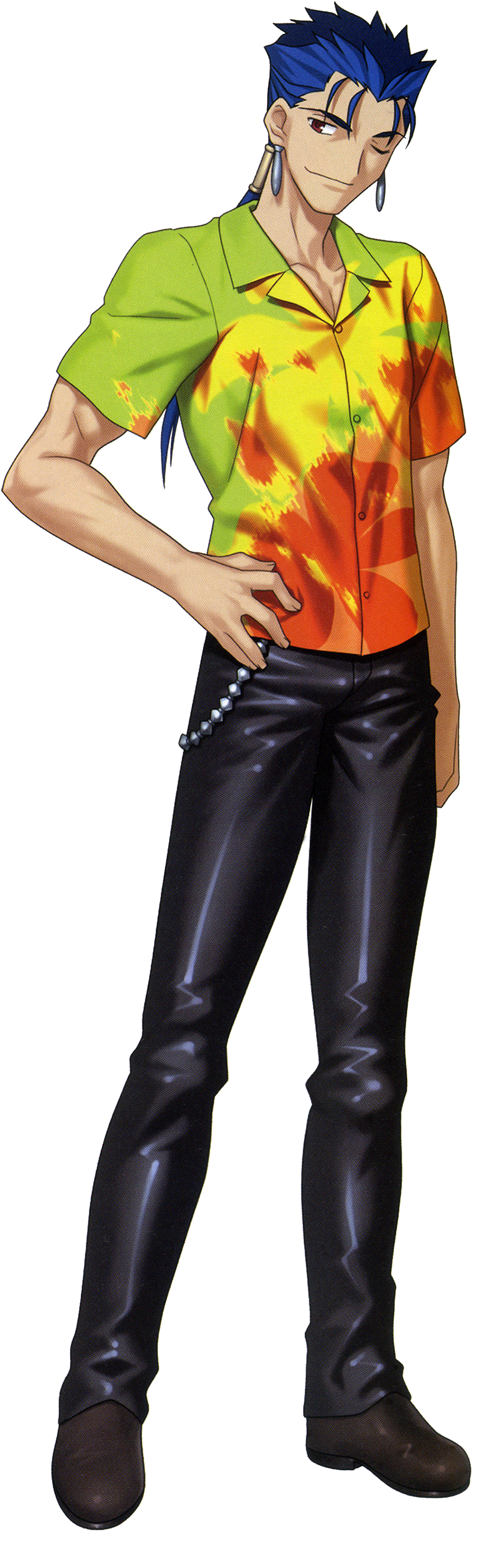 Lancer Casual - Fate Stay Night Lancer Shirt (1464x3550), Png Download