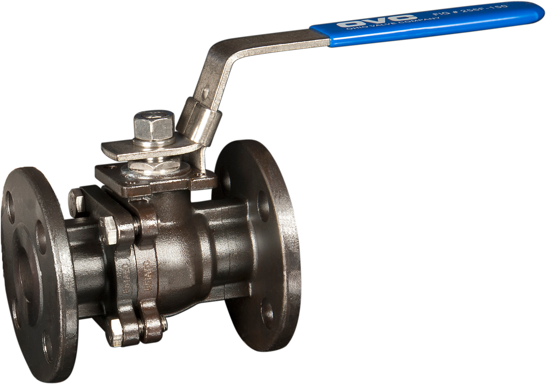2 Piece Flanged Carbon Steel Ball Valve - Valves Png (2543x1361), Png Download