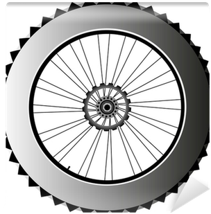 Metal Bike Wheel With Tire And Spokes - Cartoon Dirt Bike Wheel (400x400), Png Download