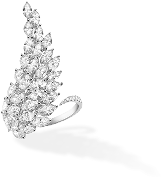 Ring Angel - Messika White Gold Angel Simple Ring Ring Size: 58 (477x772), Png Download