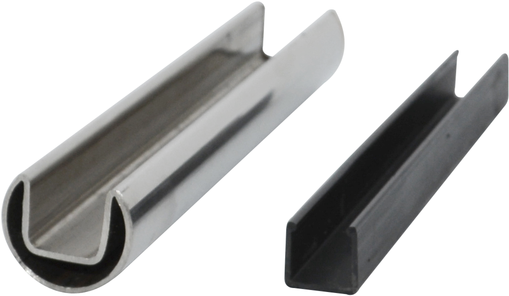 Round Stainless Steel Mini Top Rail In Balcony Glass - Guard Rail (1171x756), Png Download