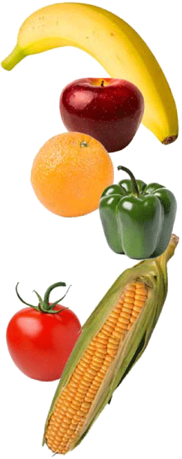 Fruit & Vegetable Montage - Vegetable (263x661), Png Download