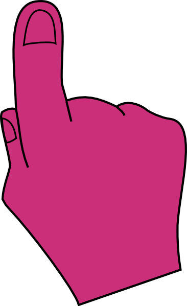 Pointing Finger Pink Clip Art - Pointing Finger Clipart Colored (366x599), Png Download