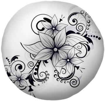 Floral Design Element With Swirls For Spring Tufted - Floral Design (400x400), Png Download