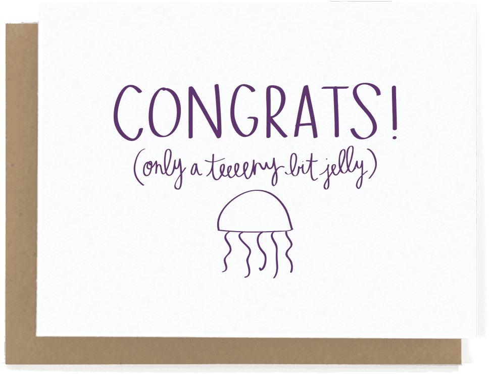 Only A Teeeny Bit Jelly Wedding Card - Congrats Wedding Card (1200x960), Png Download
