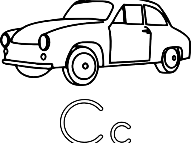Car Line Art - C Is For Car Coloring Page (640x480), Png Download