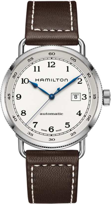 Hamilton Men's Swiss Automatic Khaki Navy Pioneer Brown (551x840), Png Download