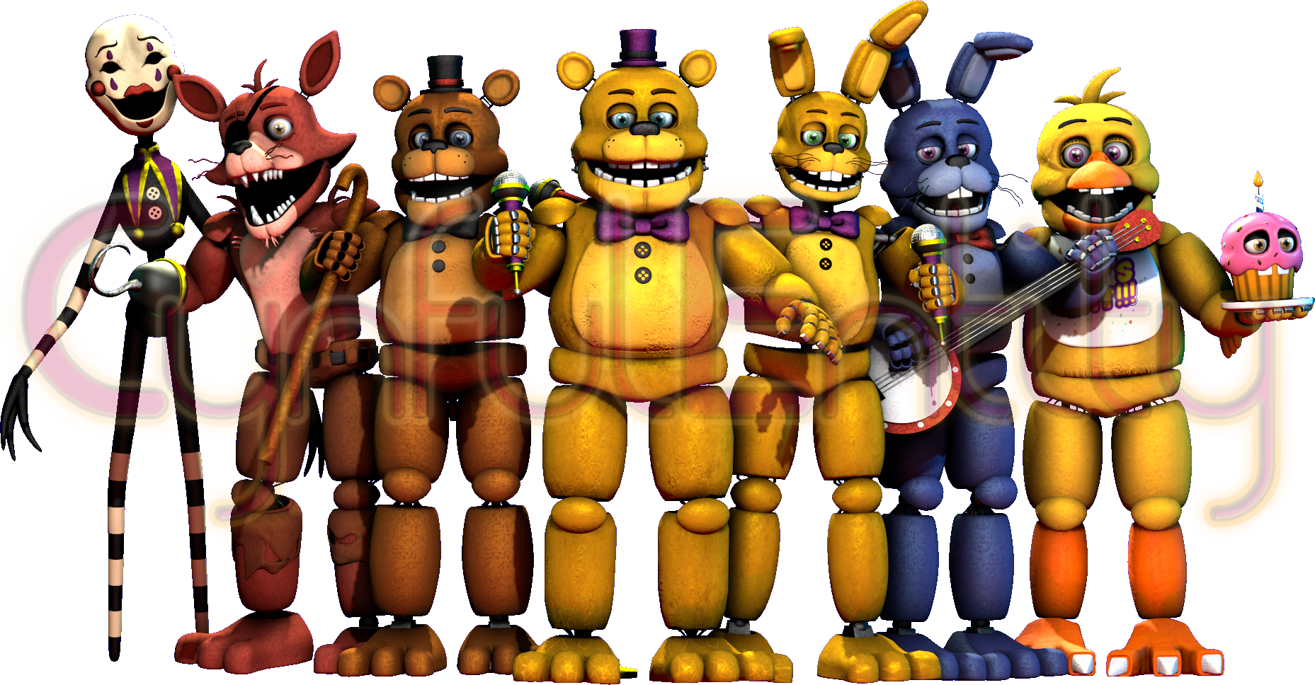 Renderall Your Favorite Friends - Cartoon (1857x968), Png Download