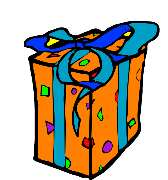 Wraped Gift Clip Art - Gift Clipart (558x596), Png Download