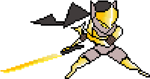Golden Genji - Pixel Art Overwatch (600x300), Png Download
