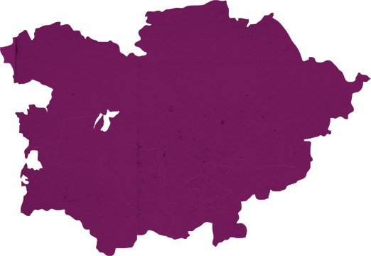 Central Asia - Asia Purple Map (522x360), Png Download