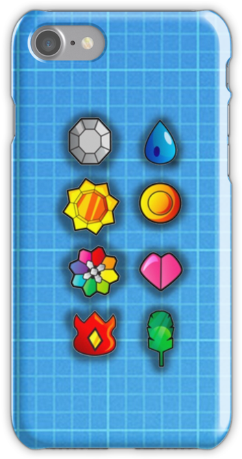 "pokemon Kanto Gym Badges - Snap Case (500x667), Png Download