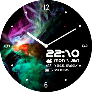 Rainbow Smoke Watch Face Preview (360x360), Png Download