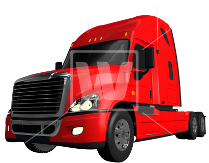 Red Modern Semi Truck - Trailer Truck (550x351), Png Download