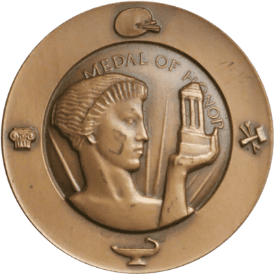 'national Arts Club Medal Of Honor' By Karl Gruppe - Coin (440x440), Png Download