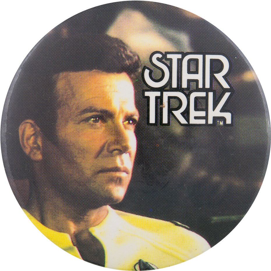 Captain Kirk Yellow Shirt Star Trek - Star Trek Pinback: Captain Kirk (2.25'' Button) 1978 (1000x1000), Png Download