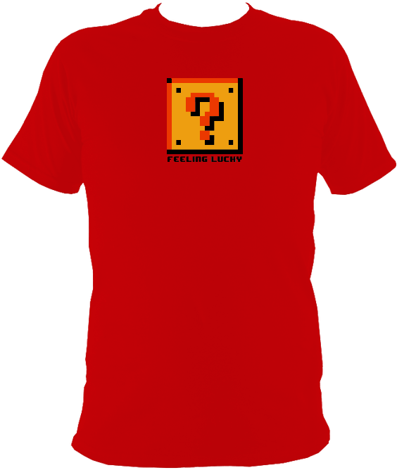 Feeling Lucky Block Red T-shirt - Parsons School Shirt (595x680), Png Download