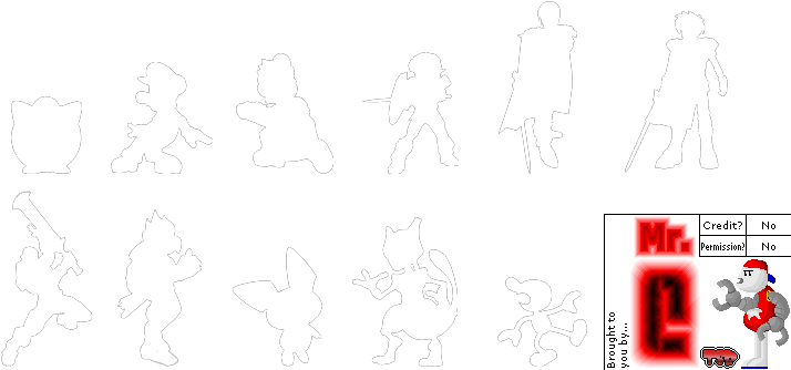 New Challenger Silhouettes - Super Smash Bros Silhouette (720x335), Png Download