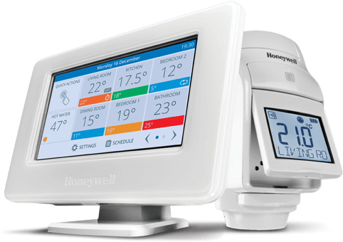 Honeywell Evohome Group Shot - Honeywell Evohome (504x345), Png Download