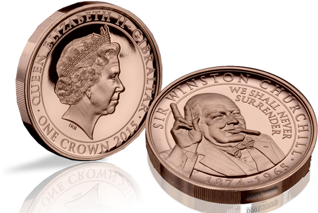 The Winston Churchill Life And Times Coin Collection - Rose Gold Churchill Coin (894x447), Png Download