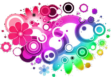 Abstract Colourful Png - Abstract Colorful Floral Png (495x495), Png Download