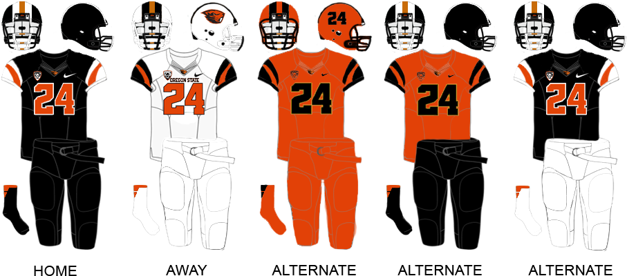 Oregon State Football Uniforms 2016 (1001x458), Png Download
