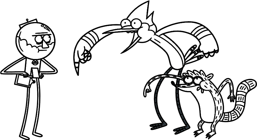 Fotos Do Rigby - Desenho Apenas Um Show Para Colorir (900x504), Png Download