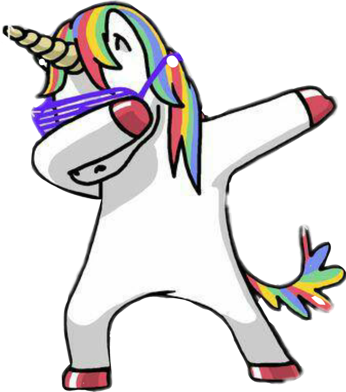 Unicorn Collage Cute Colorful Colorsplash Beach Summer - Unicorn Dabbing (528x598), Png Download