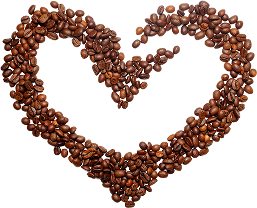 We At Coffee Babe Love Good Coffee And We Love And - Coffee Beans Heart Png (667x442), Png Download