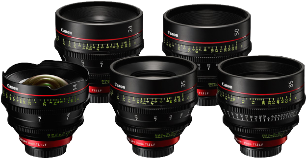 Canon Cinema Prime Ef Mount - 4 Lens Bundle - With (655x383), Png Download