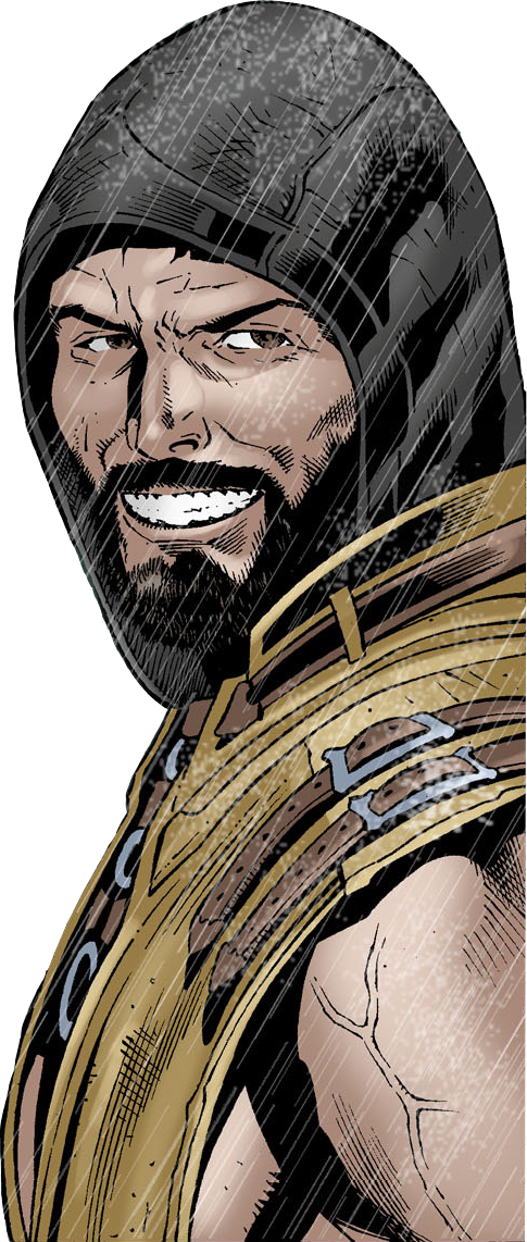 Hanzo Hasashi Smile Cutout Mortal Kombat X Comic By (485x1142), Png Download
