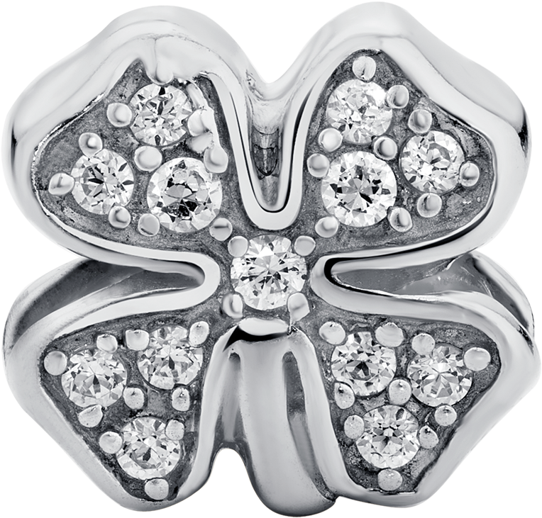 Favorite Sterling Silver Four Leaf Clover Charm Si15 - Silver (1000x1000), Png Download