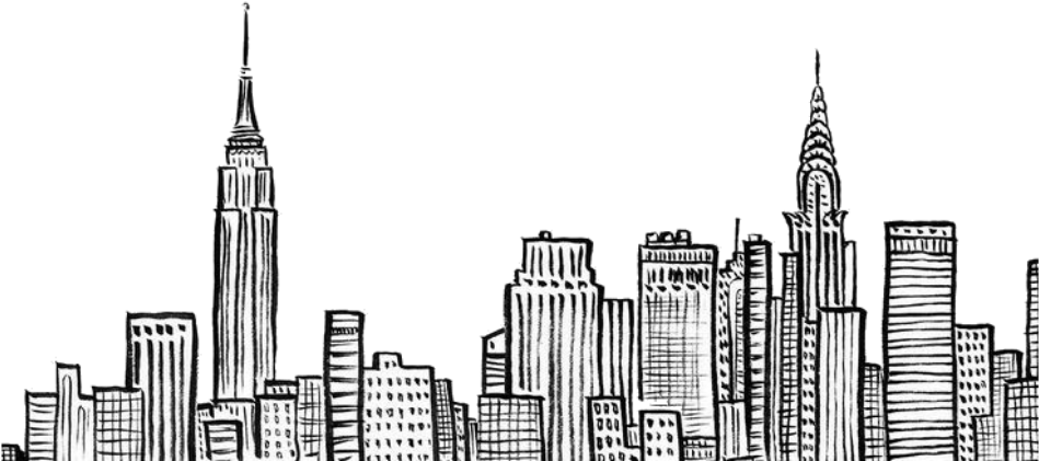 Overlay City Drawing Lines Linesdrawing - City Skyline Sticker (1024x1024), Png Download