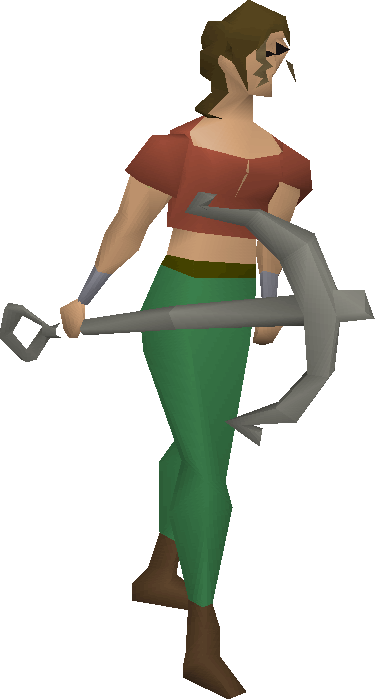 Barrelchest Anchor Equipped - Anchor Old School Runescape (375x699), Png Download