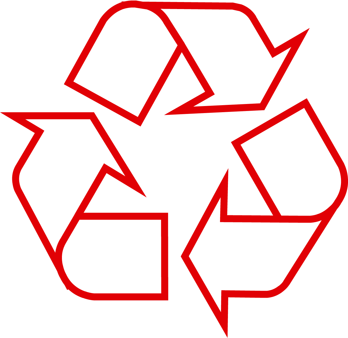 Recycling Symbol Icon Outline Red - Recycling Logo (1200x1171), Png Download
