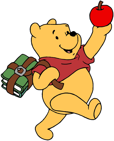 Goofy Winnie The Pooh Going To School - Mickey Mouse Pooh Cartoon (486x598), Png Download