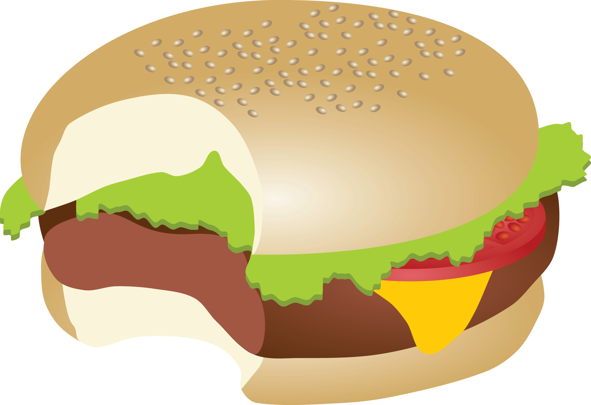 Download Hamburger Cheeseburger Fast Food Veggie Burger - Burger With Bite Png (1883x1292), Png Download