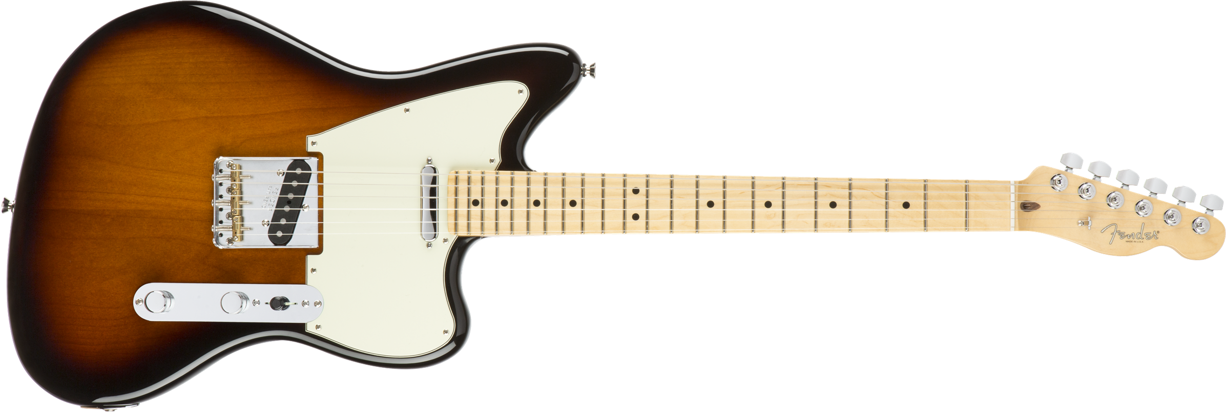 Fender 2016 Limited Edition American Standard Offset - Fender Offset Telecaster Sunburst (2400x813), Png Download