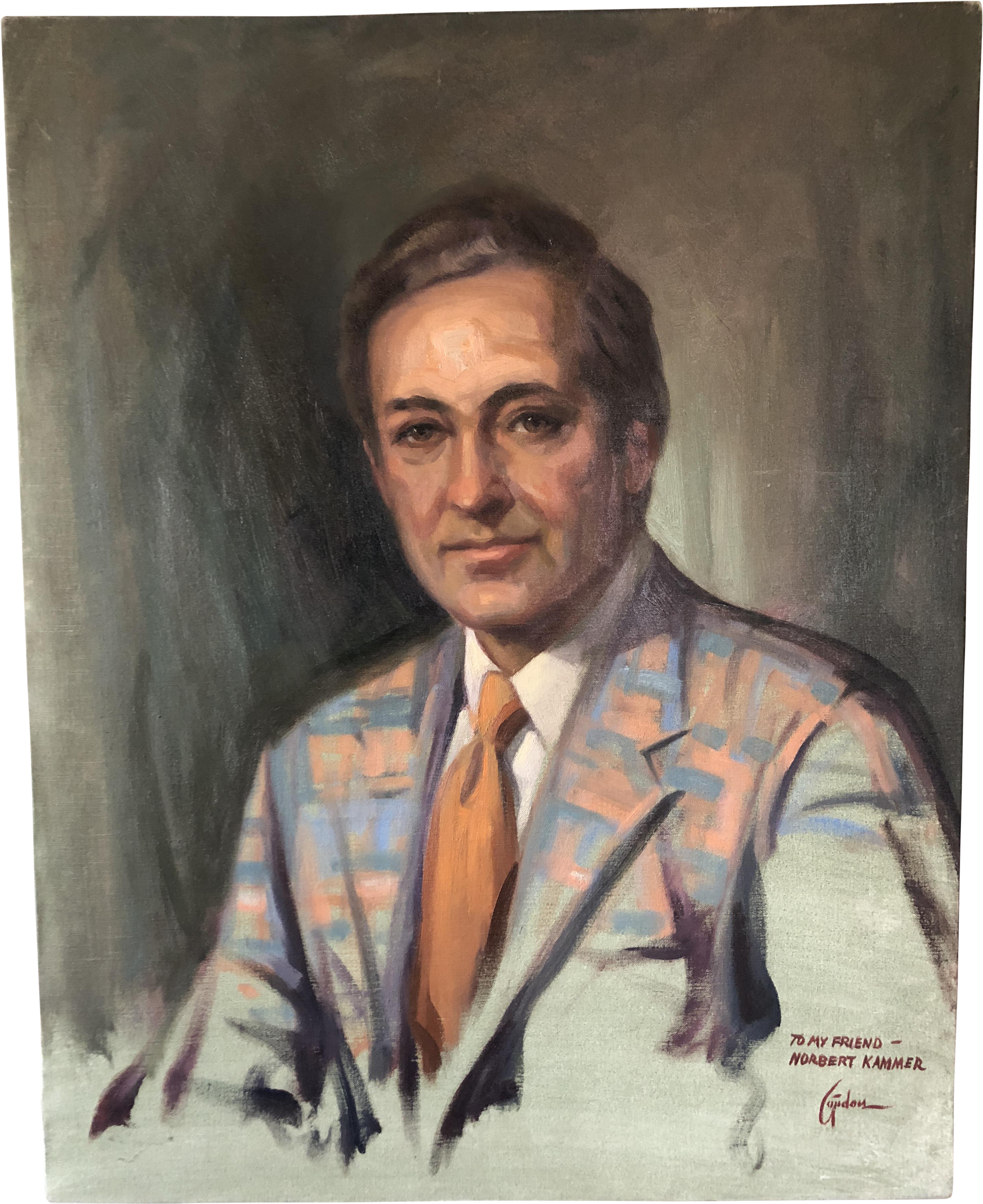 Mid Century Stanley Gordon Oil Portrait - Portrait (3223x3946), Png Download