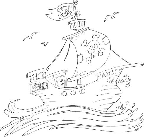 Pirate Ship - Pirate Ship Coloring Pages (488x467), Png Download