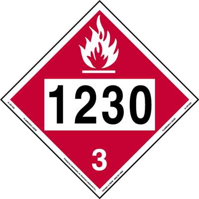 Flammable Liquid Placard, Un 1230, Aluminum, Sold Individually - Flammable Liquid (400x400), Png Download
