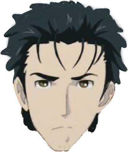 Okabe Rintarou Makise Kurisu (414x490), Png Download
