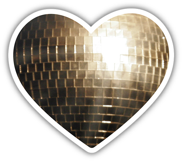 I Love Disco Bumper Sticker Disco Ball Heart - Heart (720x720), Png Download